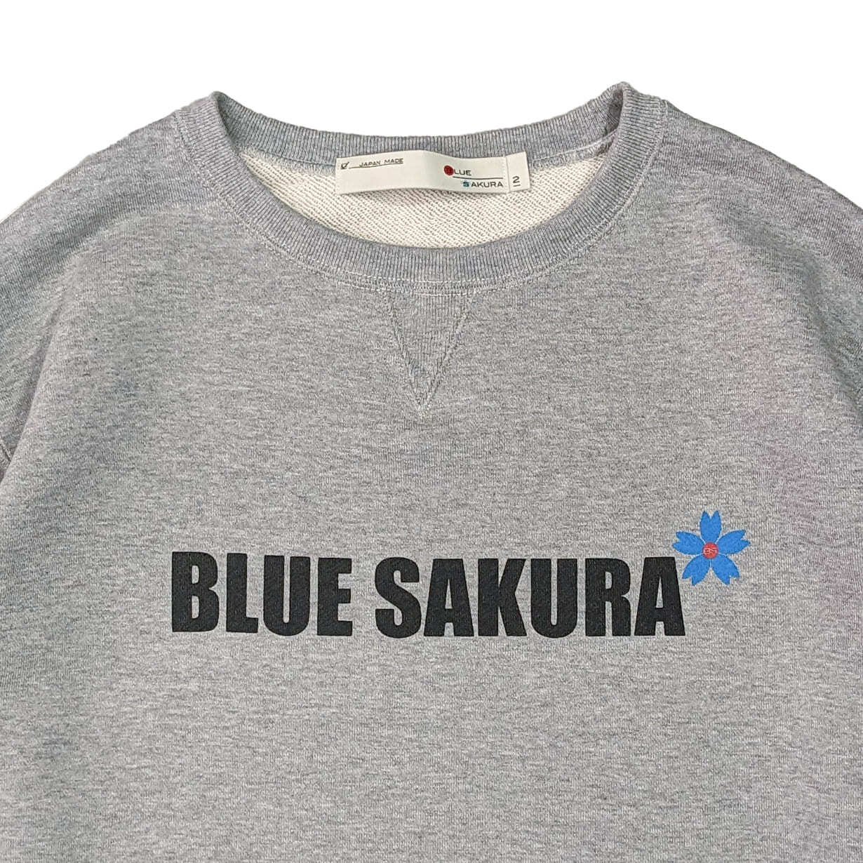 CLASSIC VINTAGE CREW NECK ""BLUE SAKURA LOGO"" / GRAY
