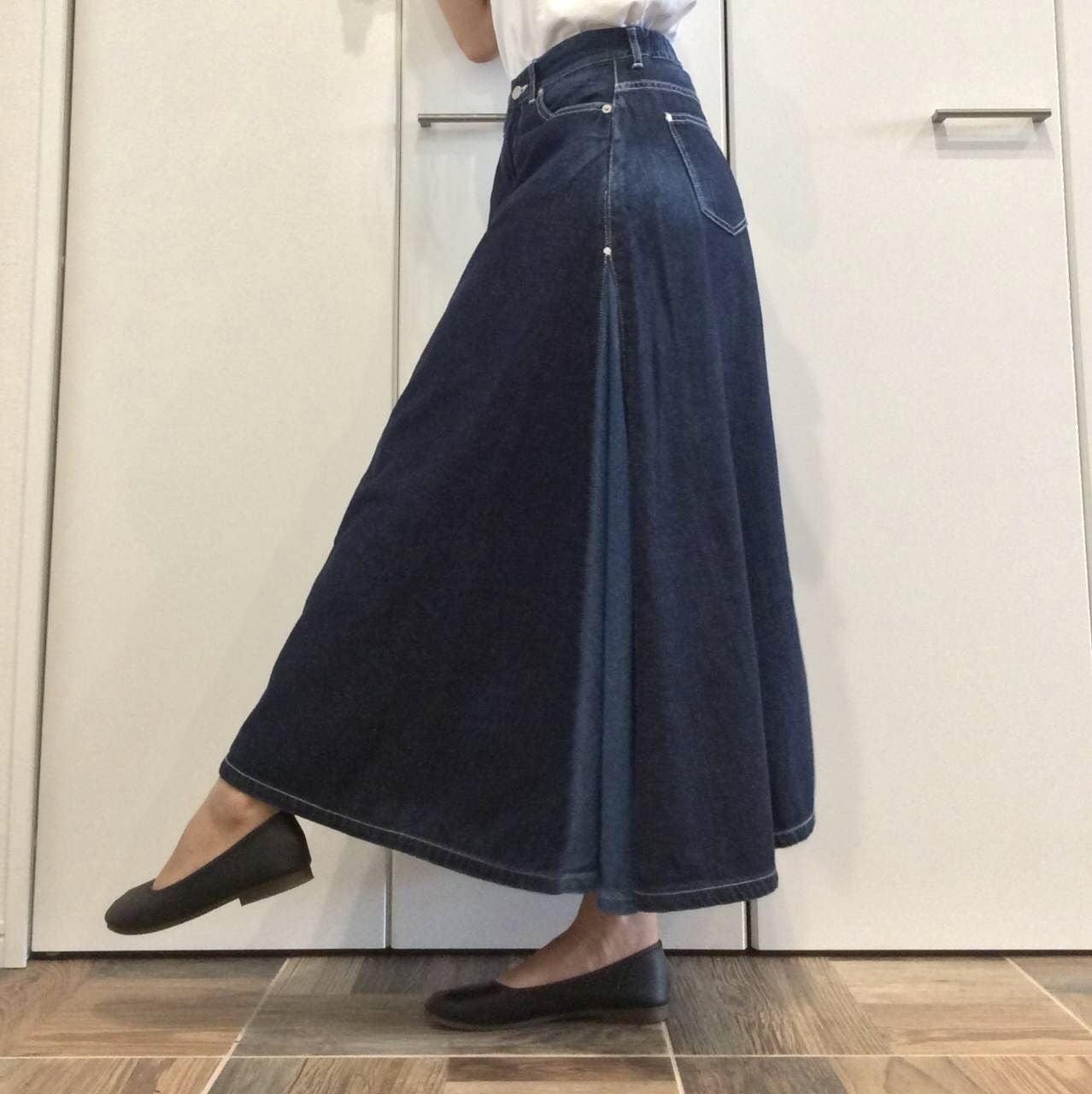 TUCK SKIRT / INDIGO×BLUE