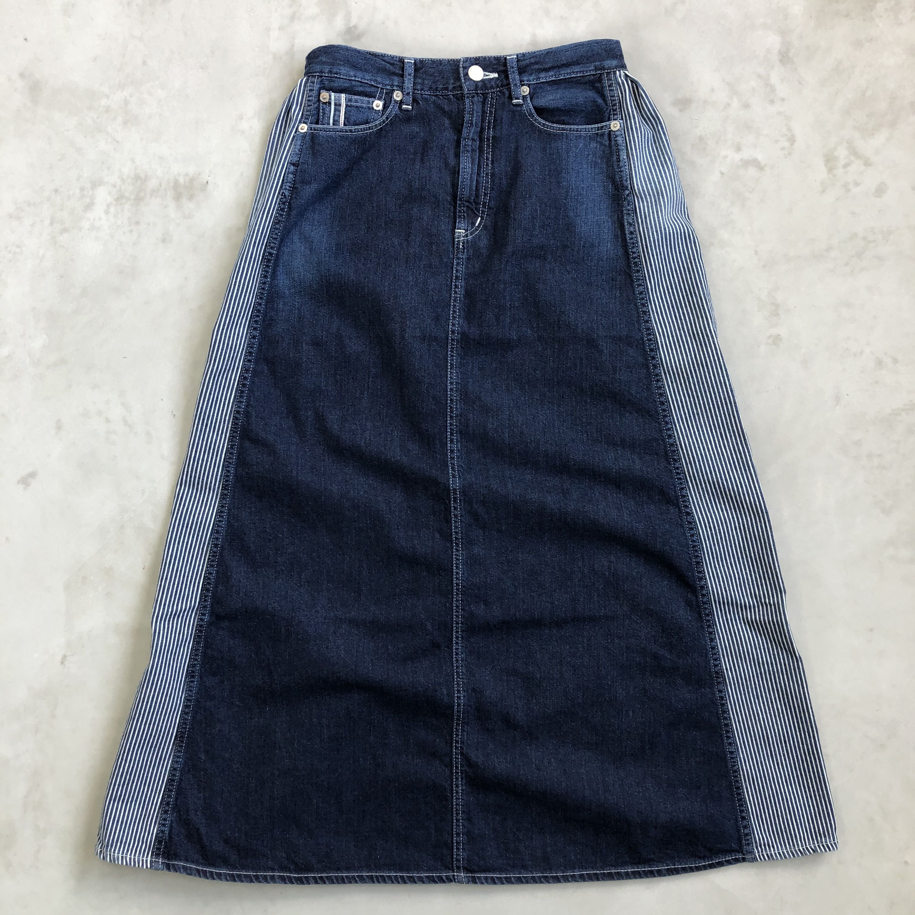 PANEL SKIRT / INDIGO×HICKORY