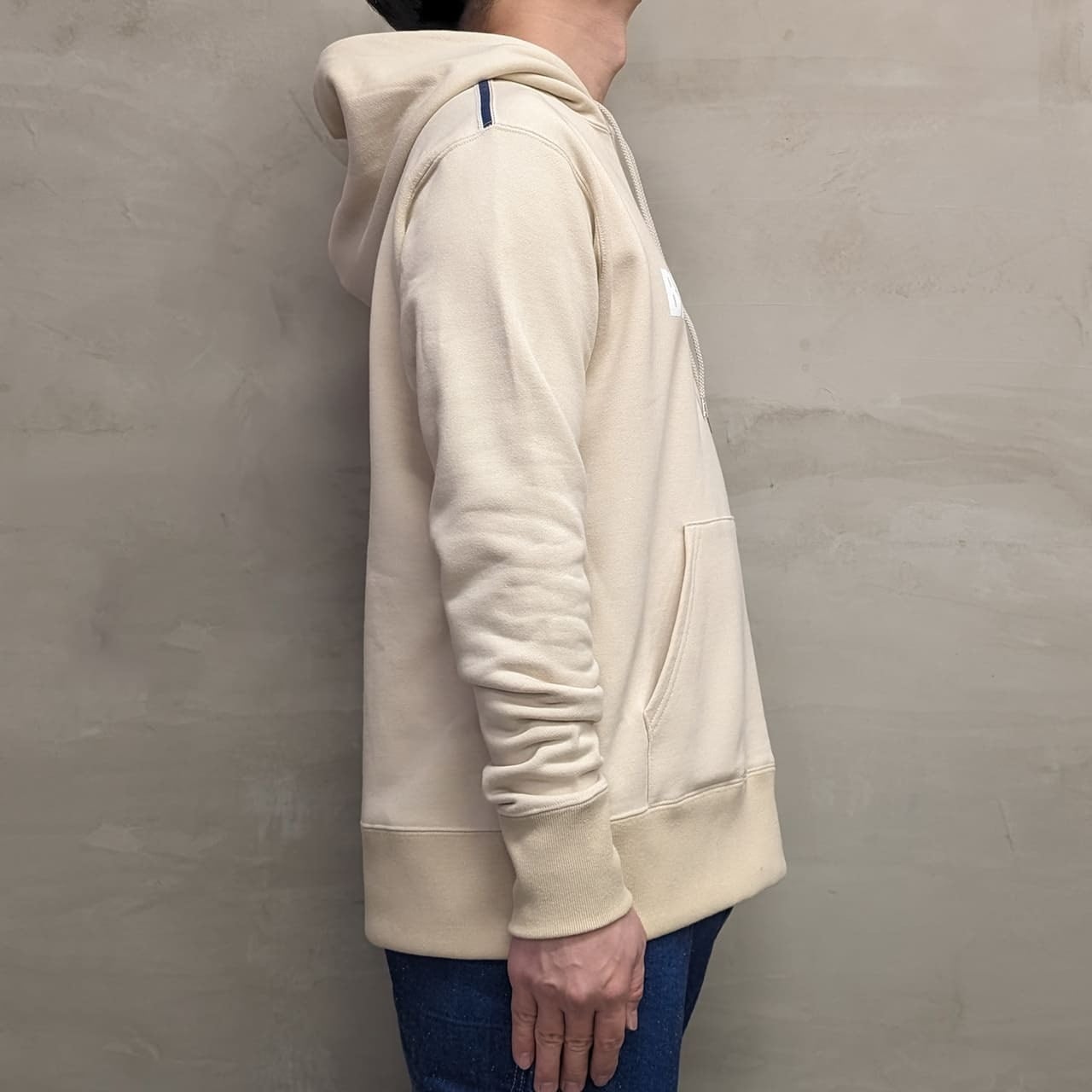 CLASSIC VINTAGE HOODIE ""BLUE SAKURA LOGO"" / BEIGE