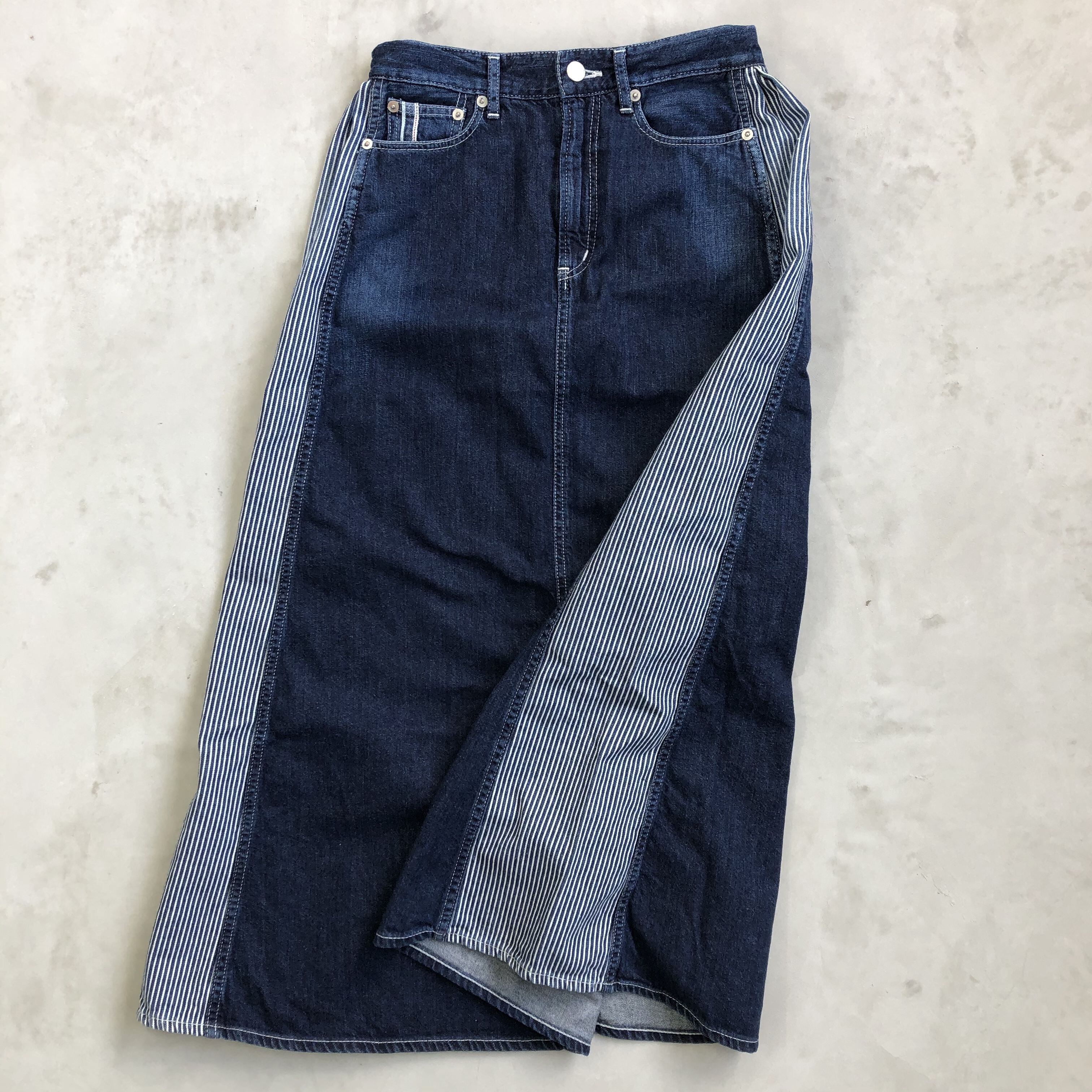 PANEL SKIRT / INDIGO×HICKORY