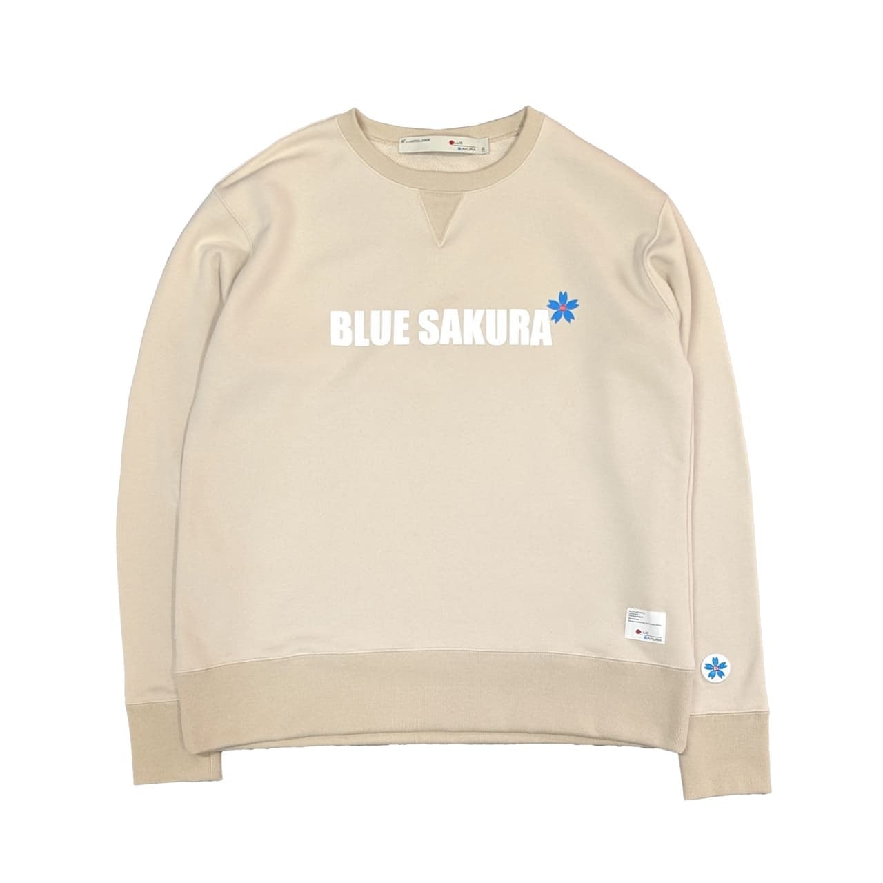 CLASSIC VINTAGE CREW NECK ""BLUE SAKURA LOGO"" / BEIGE