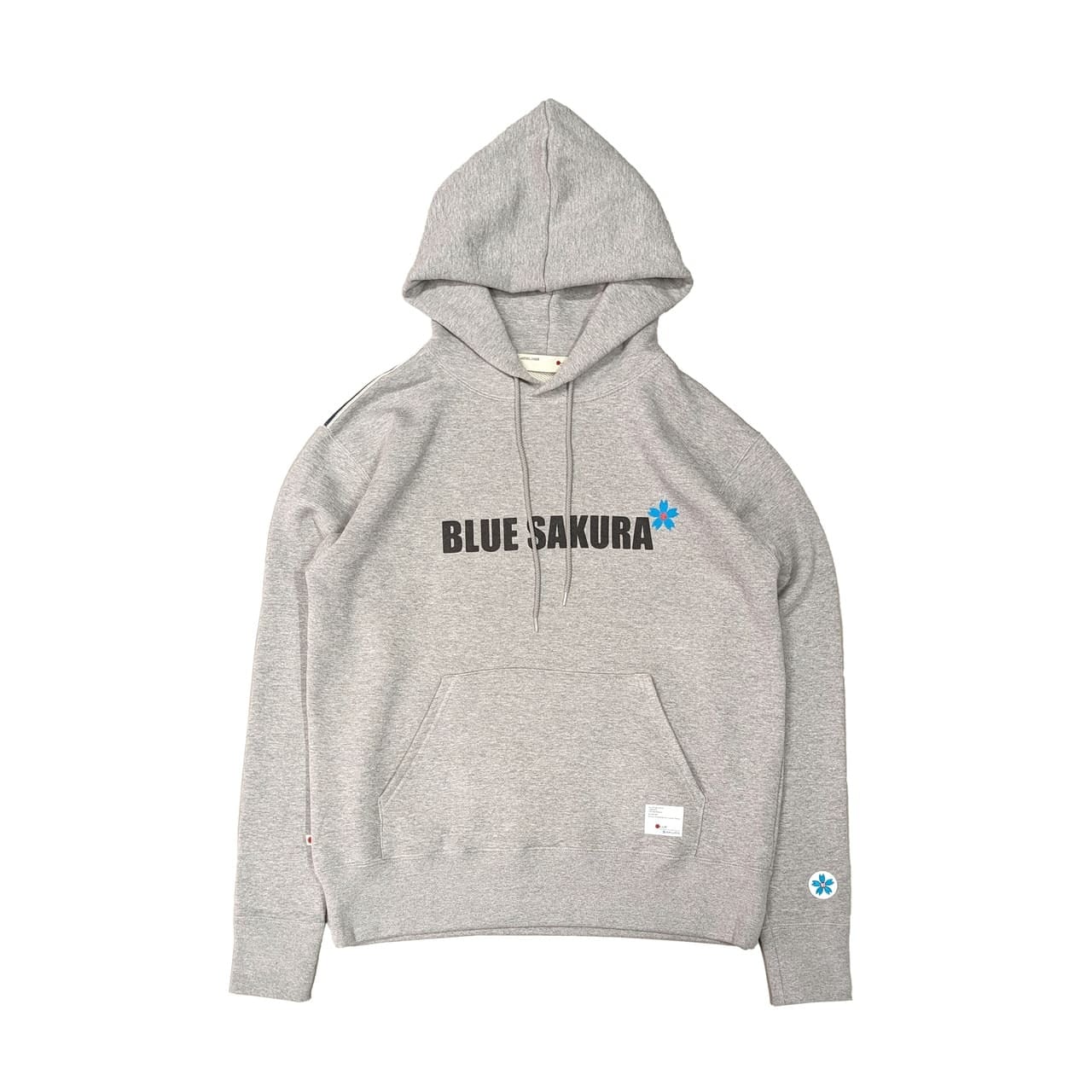 CLASSIC VINTAGE HOODIE ""BLUE SAKURA LOGO"" / GRAY