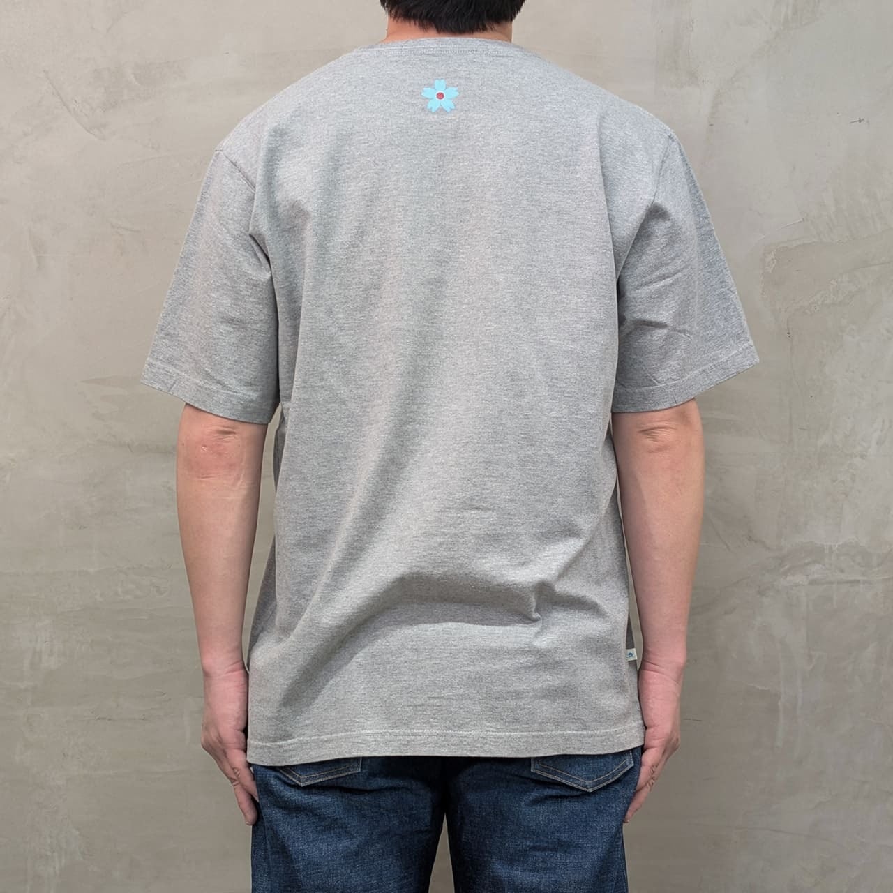 T-SHIRT ［BLUE SAKURA LOGO］ / GRAY×BLACK