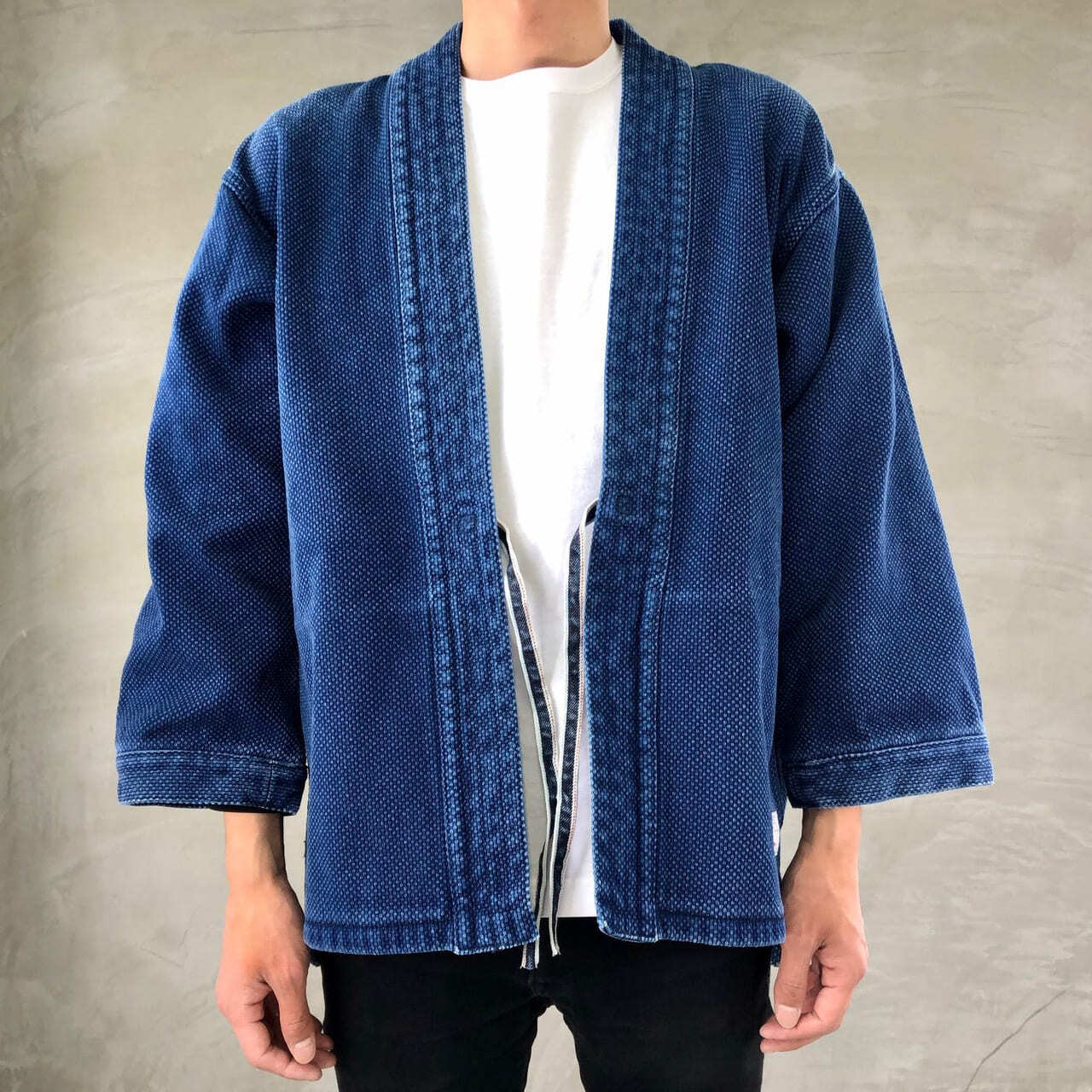 DENTO"" SASHIKO KIMONO JACKET ［LONG SLEEVE］ / INDIGO