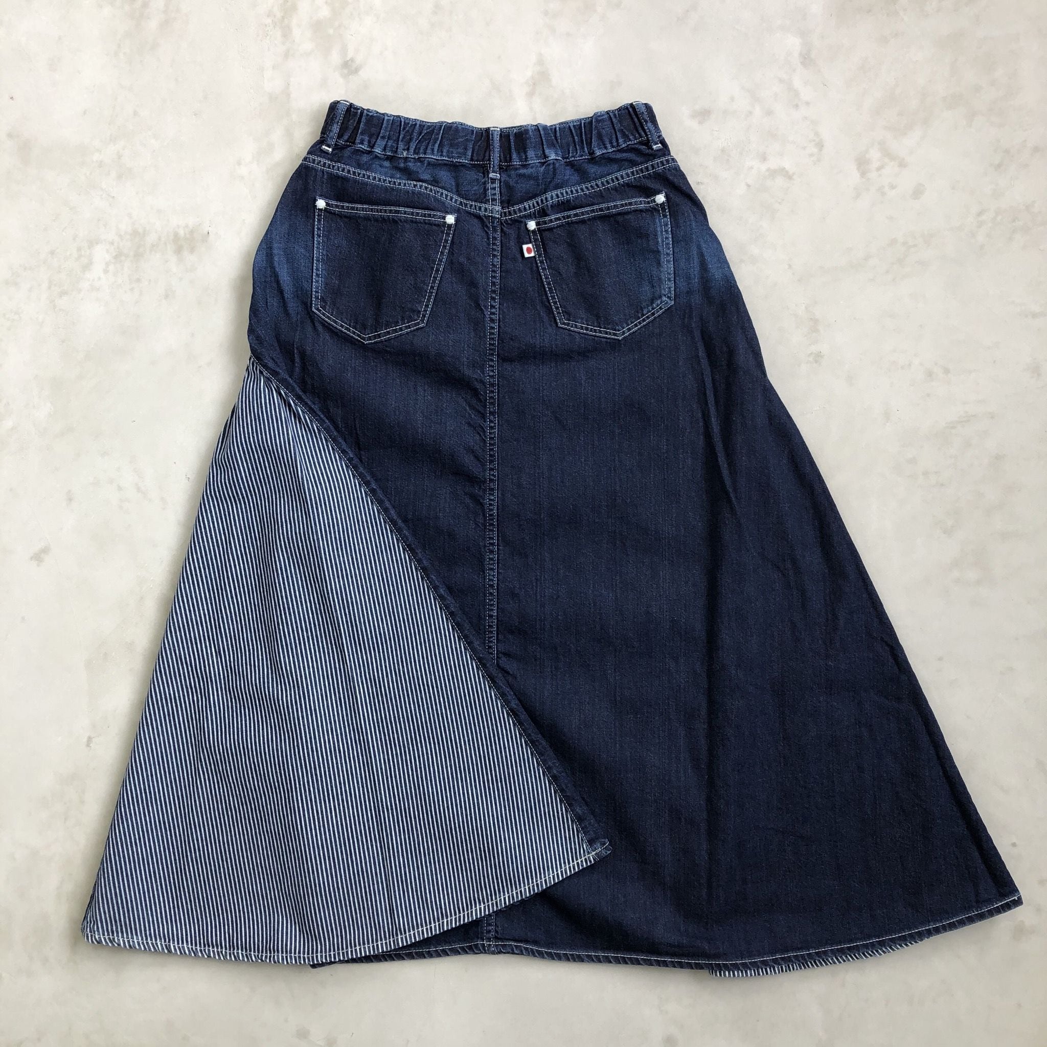 TUCK SKIRT / INDIGO×HICKORY