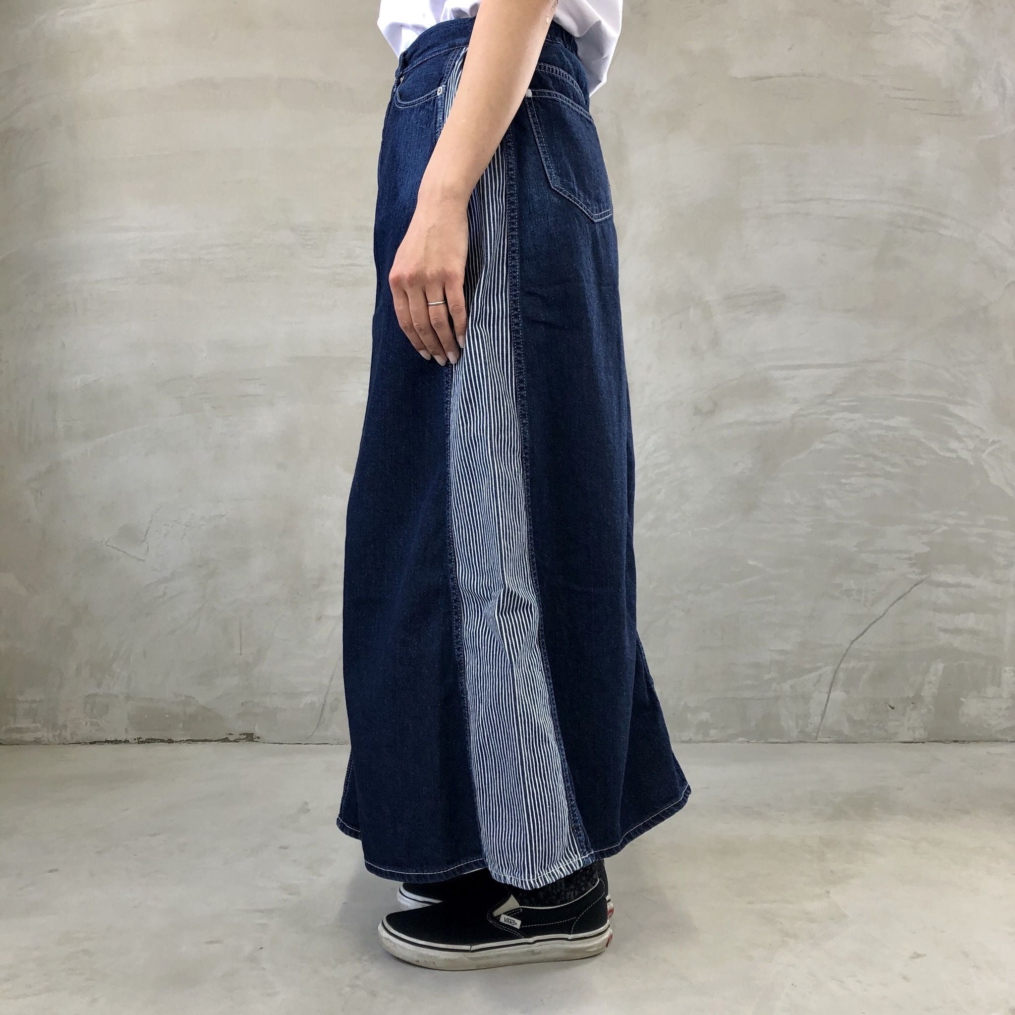 PANEL SKIRT / INDIGO×HICKORY
