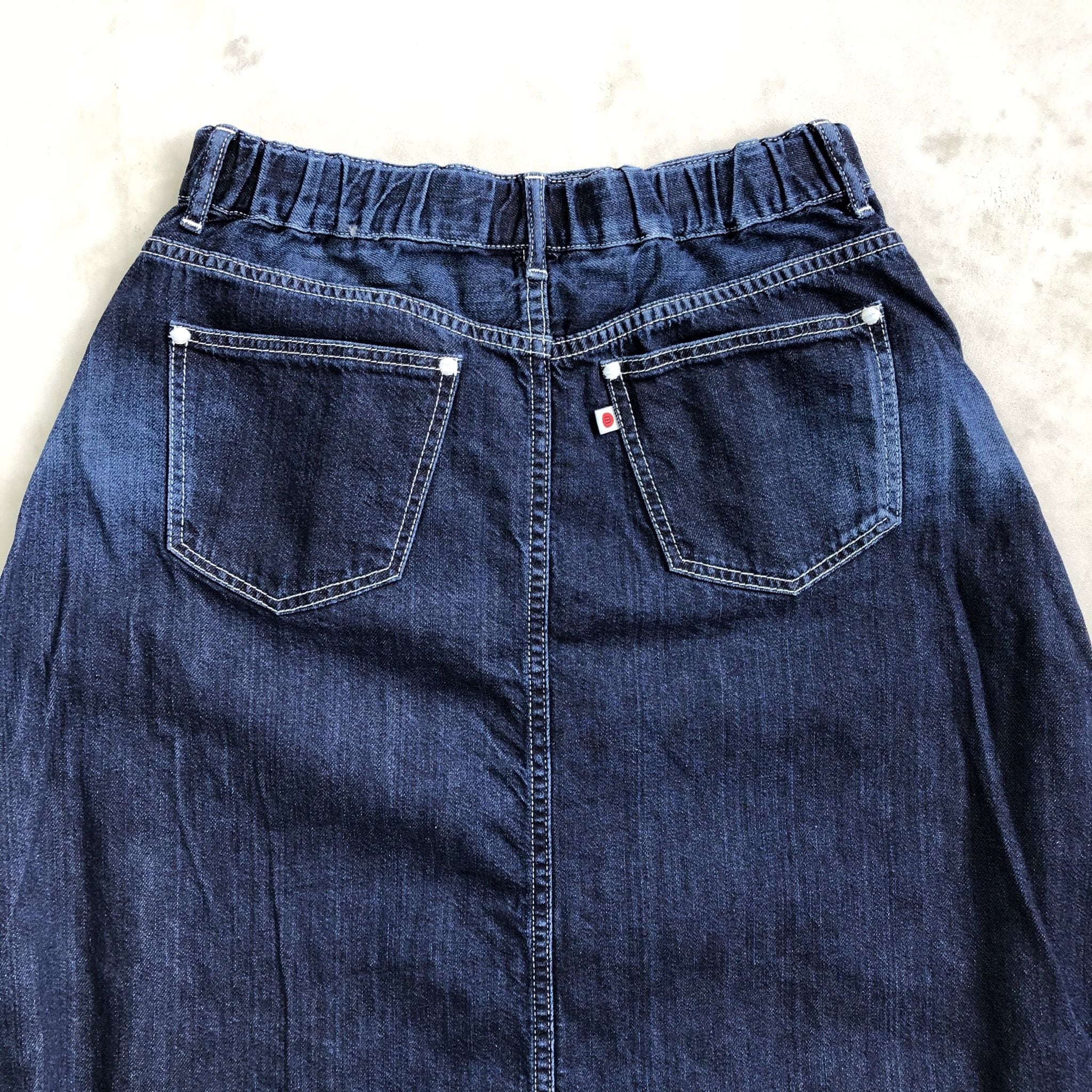 TUCK SKIRT / INDIGO×HICKORY