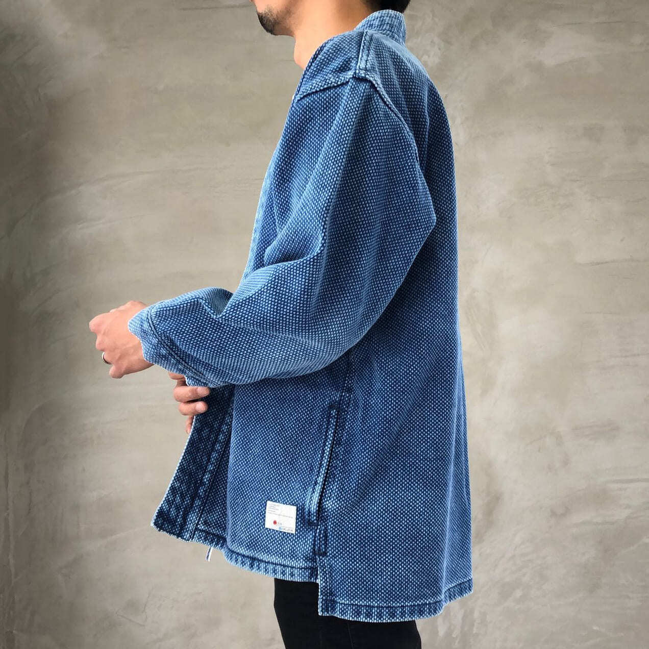 DENTO"" SASHIKO KIMONO JACKET ［LONG SLEEVE］ / L-INDIGO