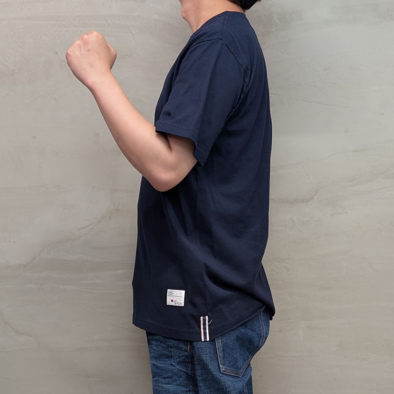 PLAIN T-SHIRT［CUT OFF］/ NAVY