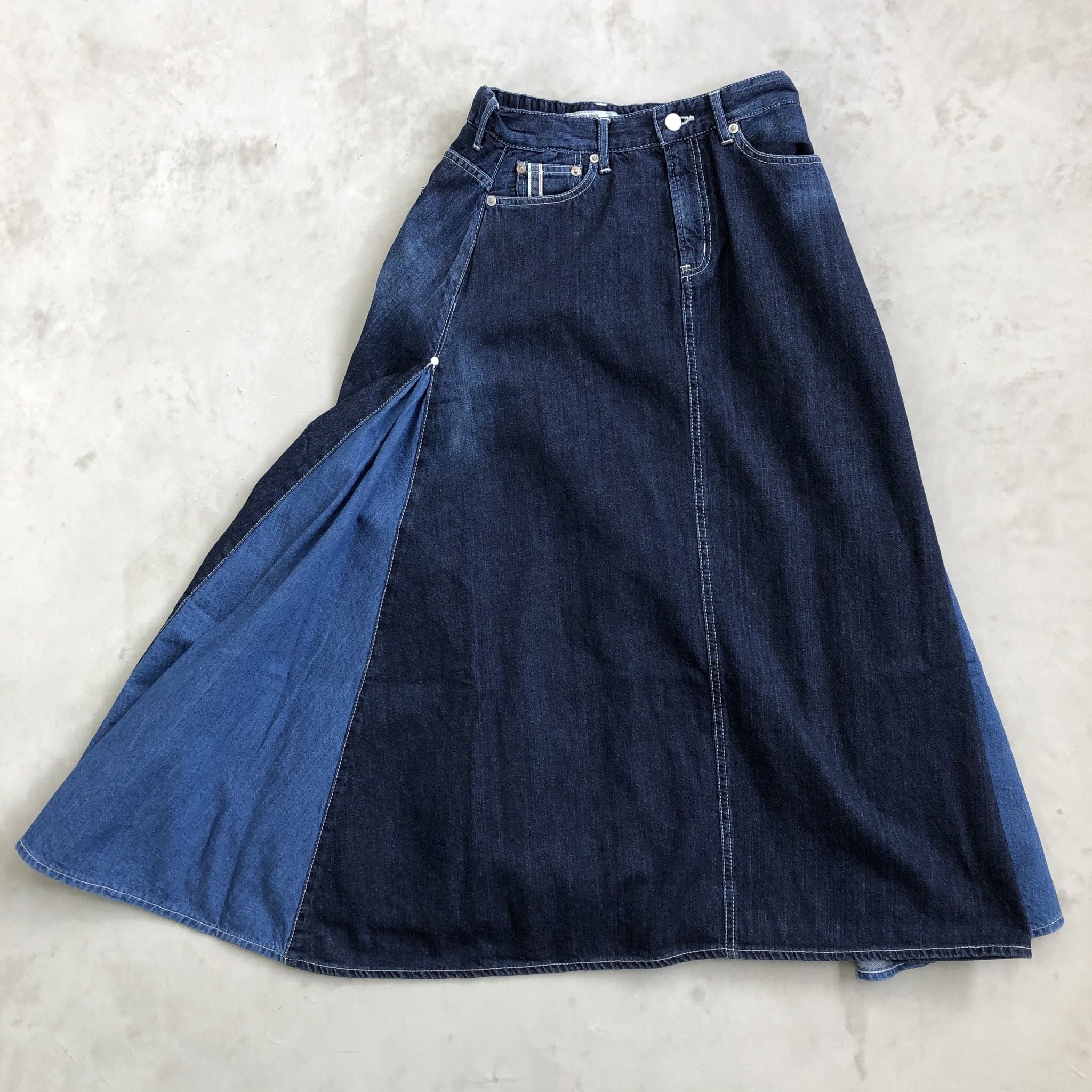 TUCK SKIRT / INDIGO×BLUE