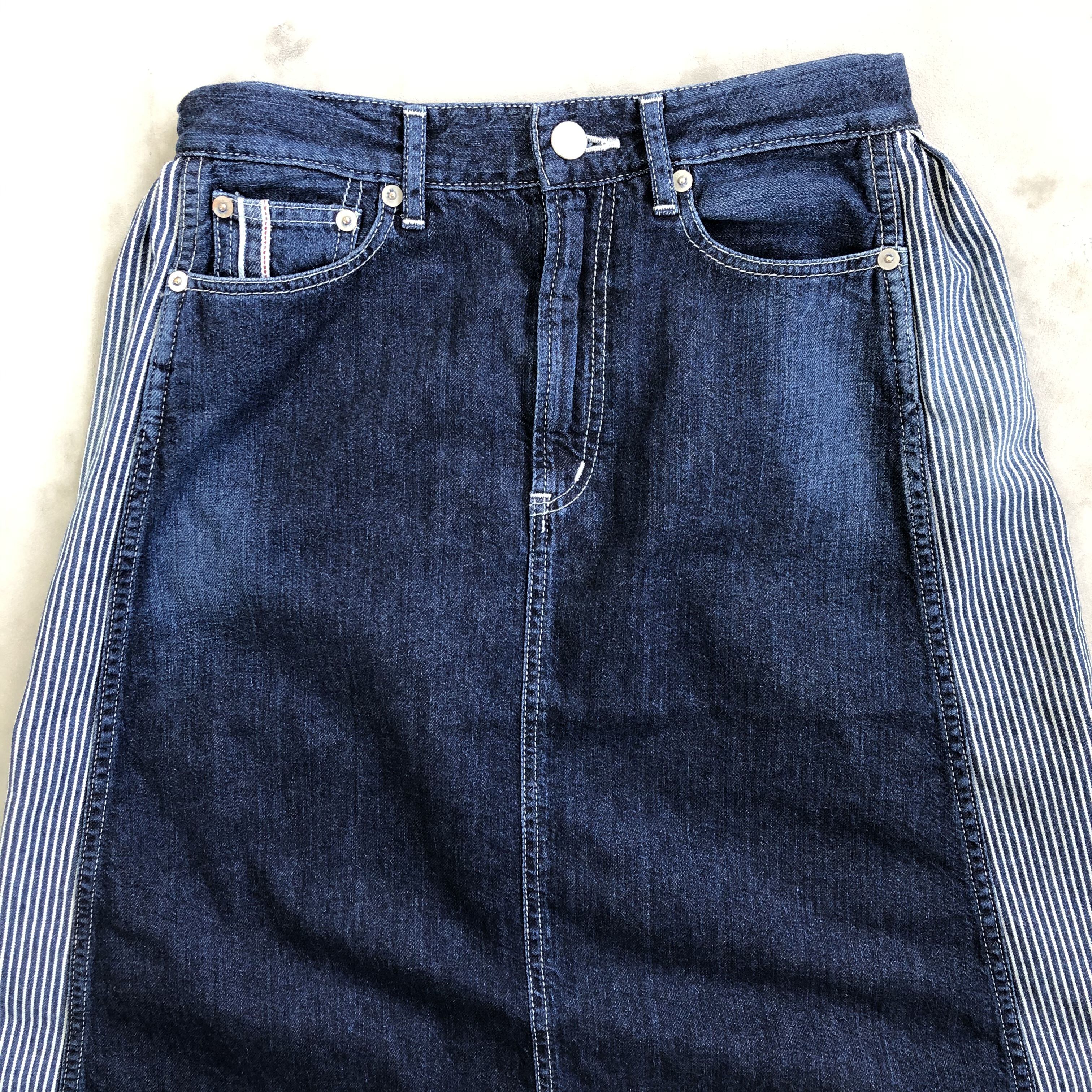 PANEL SKIRT / INDIGO×HICKORY