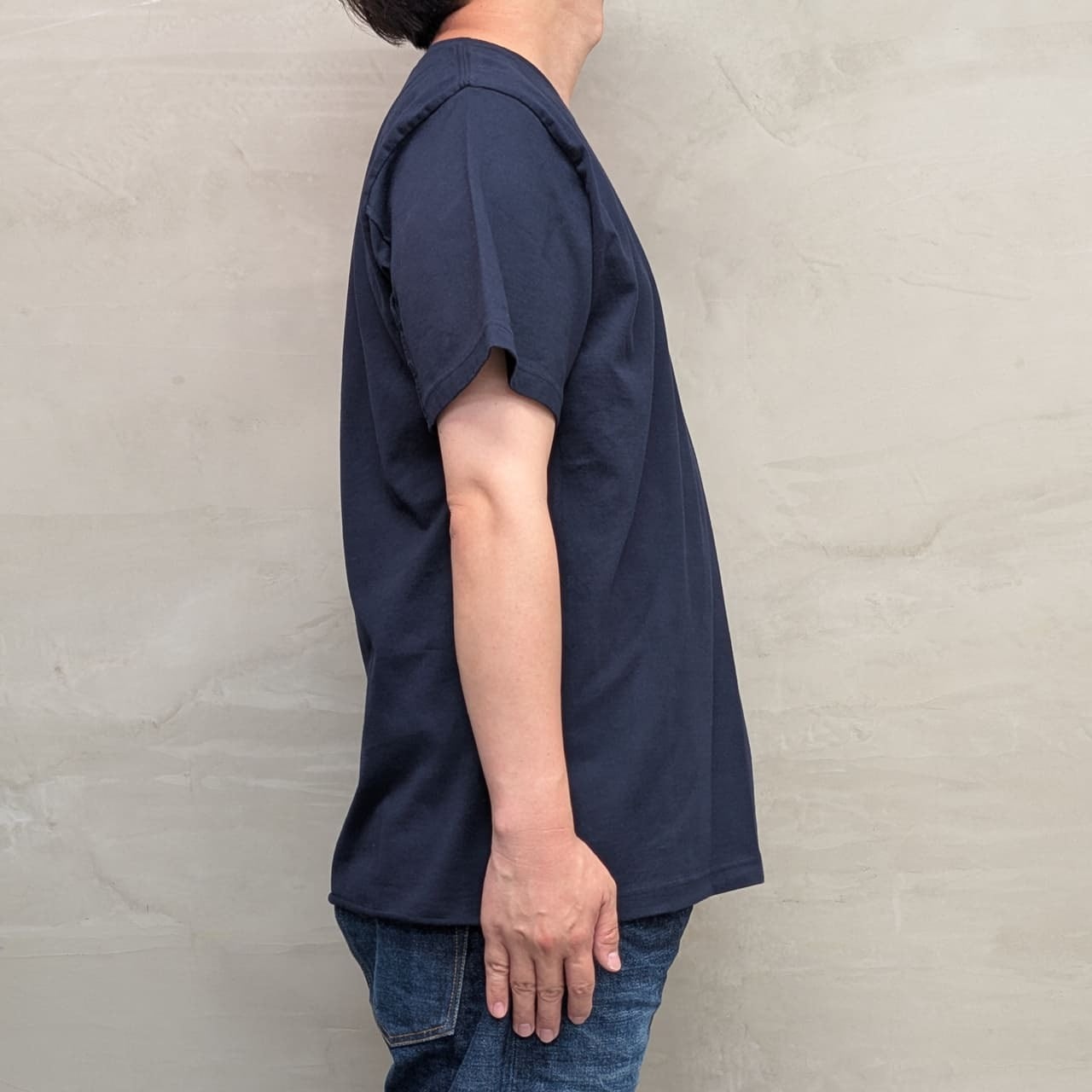 PLAIN T-SHIRT［CUT OFF］/ NAVY