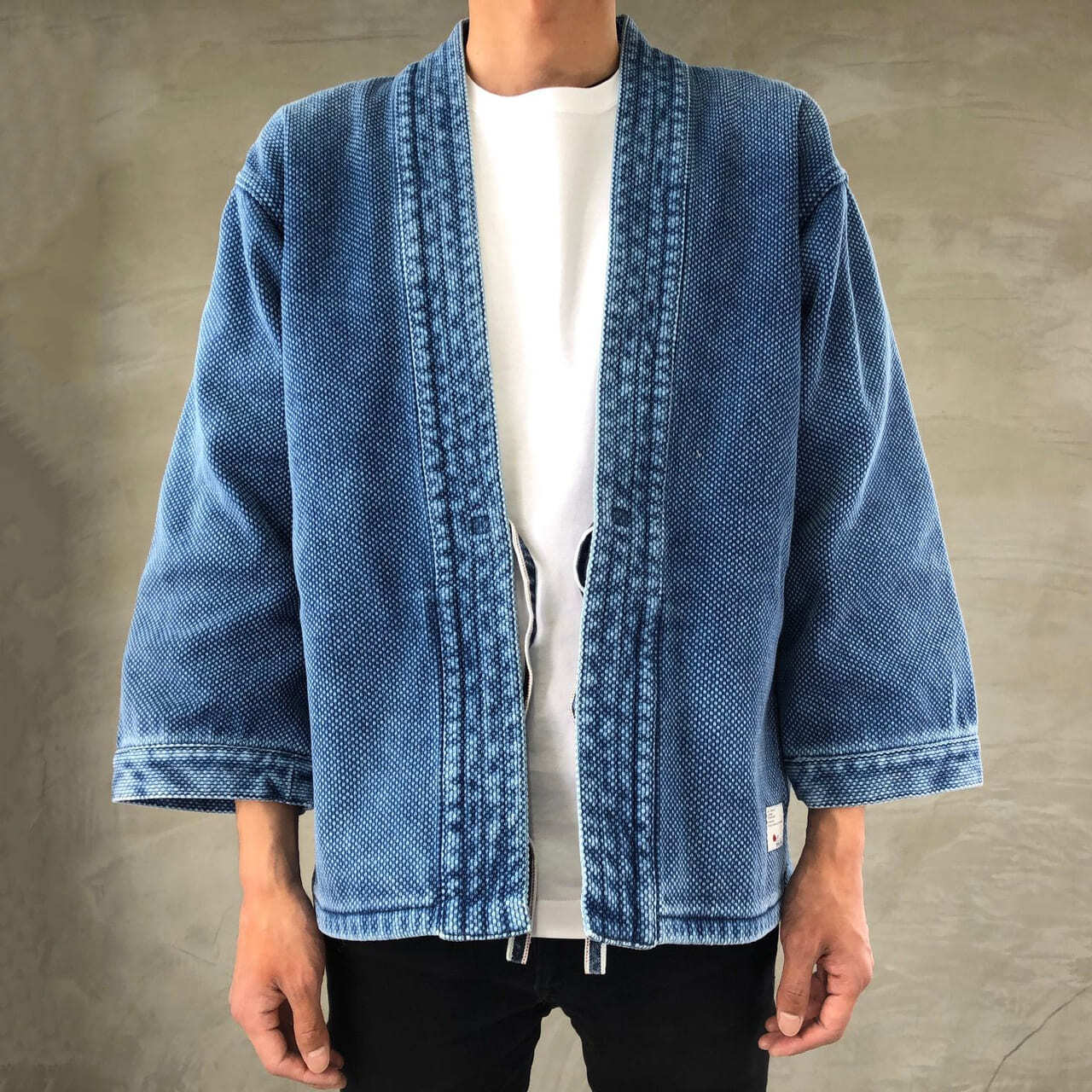 DENTO"" SASHIKO KIMONO JACKET ［LONG SLEEVE］ / L-INDIGO