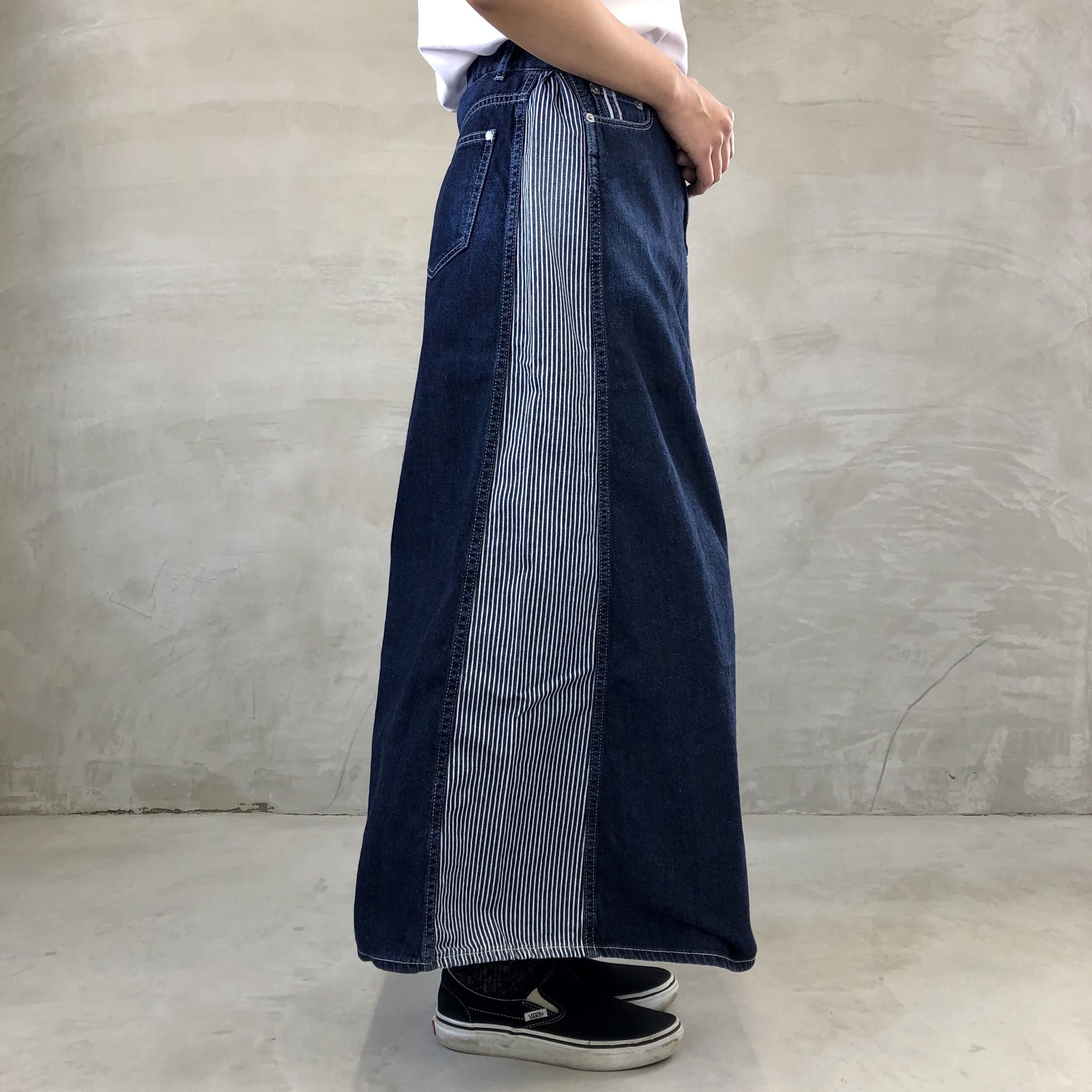PANEL SKIRT / INDIGO×HICKORY