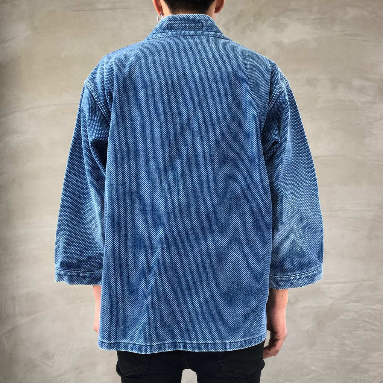 DENTO"" SASHIKO KIMONO JACKET ［LONG SLEEVE］ / L-INDIGO