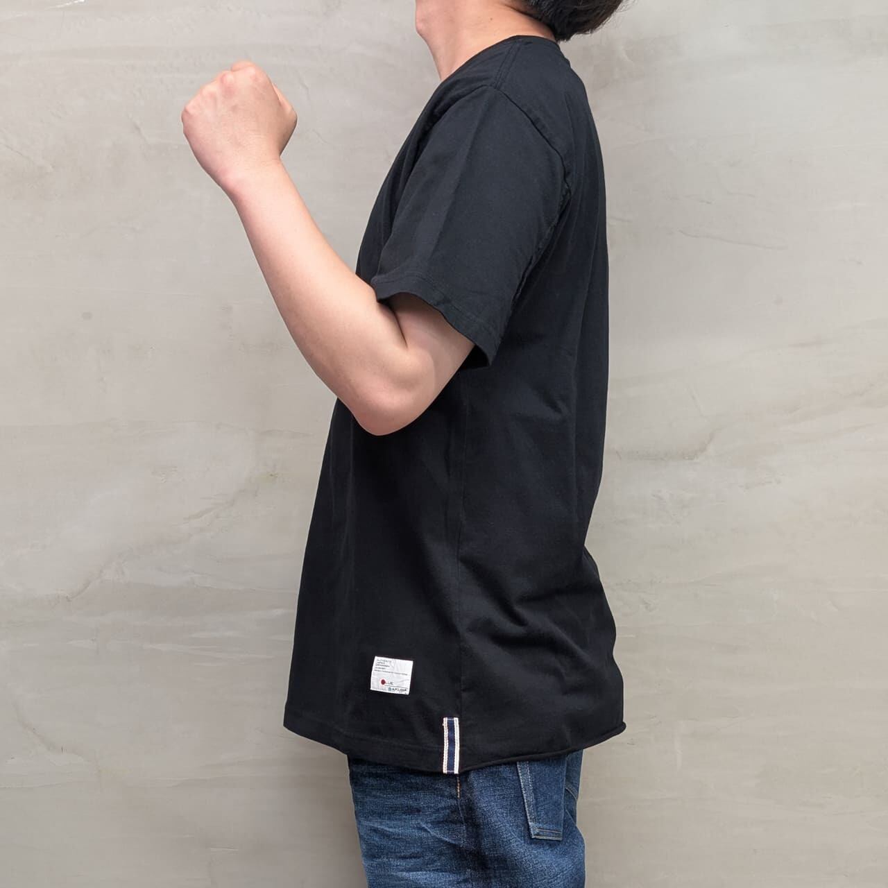 PLAIN T-SHIRT［CUT OFF］/ BLACK