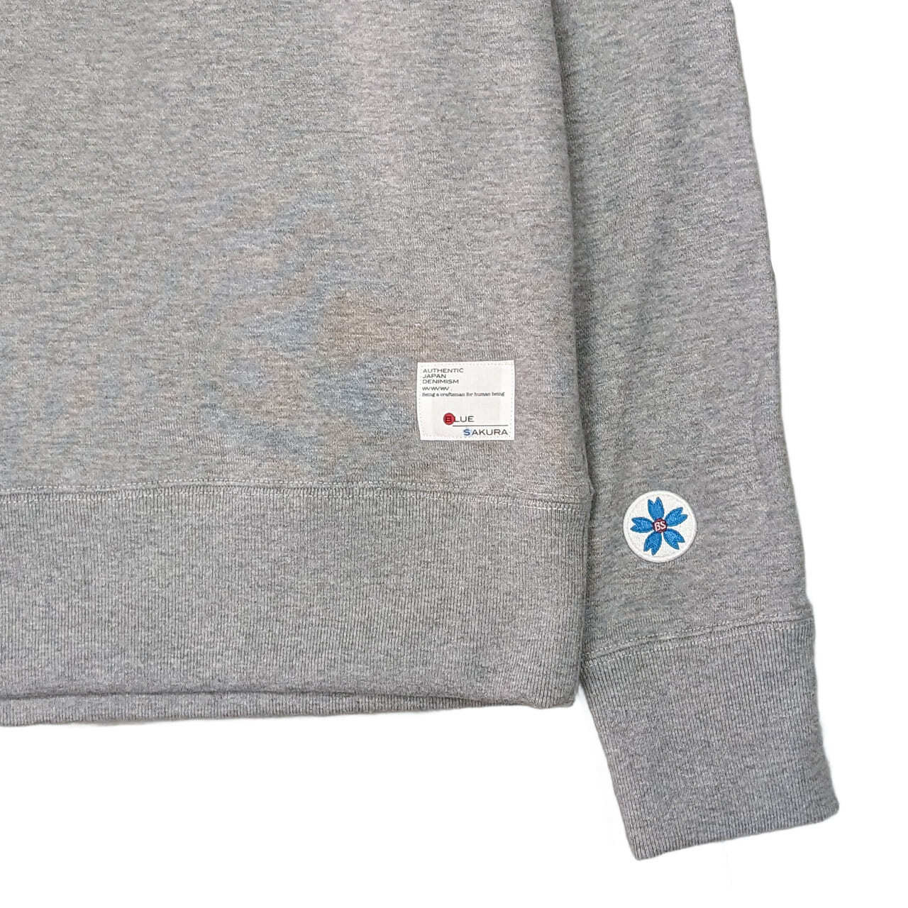 CLASSIC VINTAGE CREW NECK ""BLUE SAKURA LOGO"" / GRAY