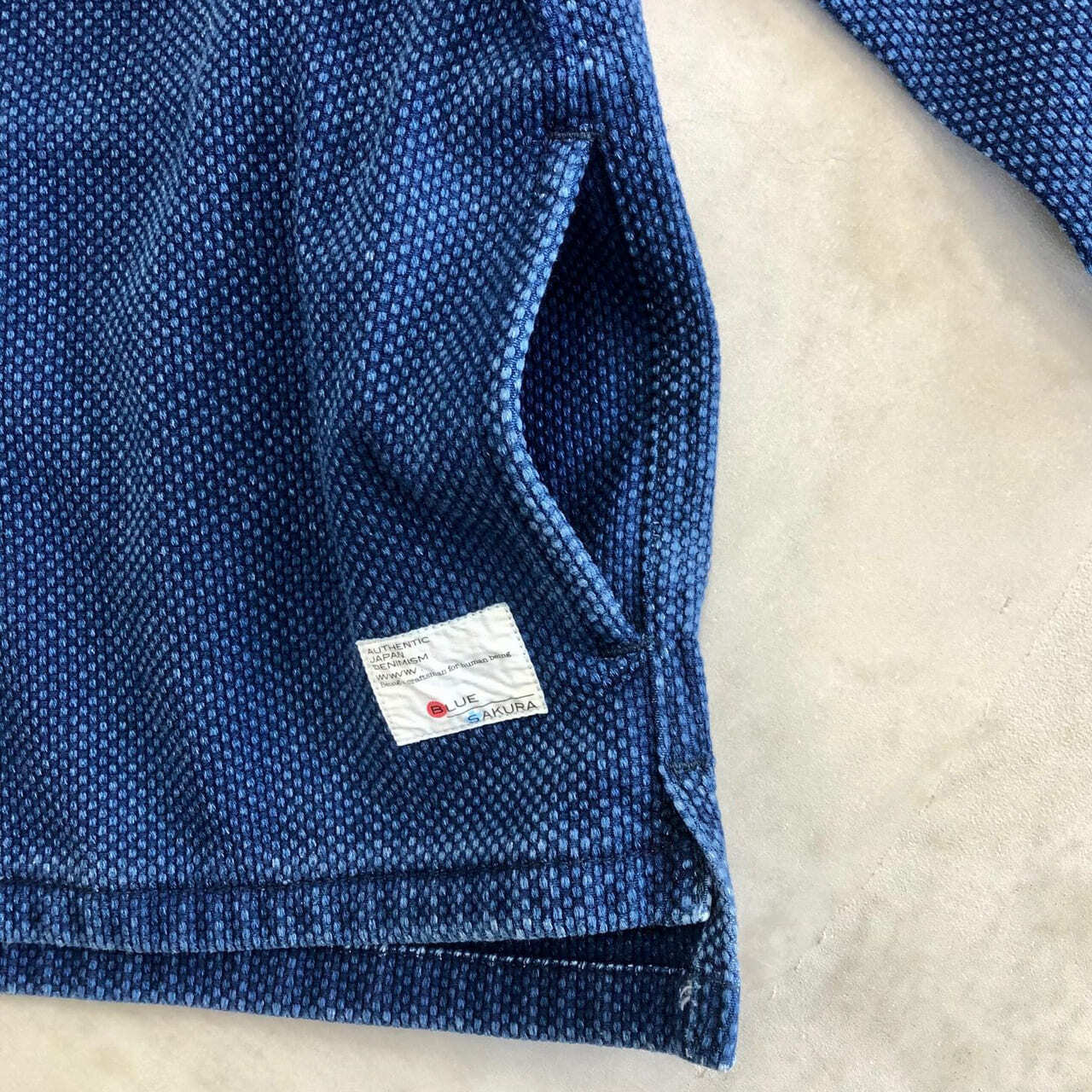 DENTO"" SASHIKO KIMONO JACKET ［LONG SLEEVE］ / INDIGO