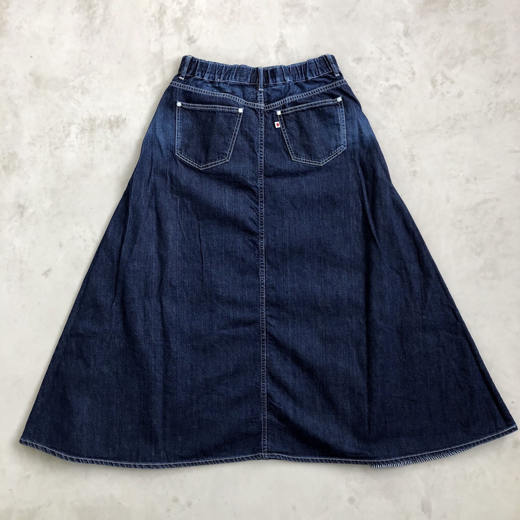TUCK SKIRT / INDIGO×HICKORY