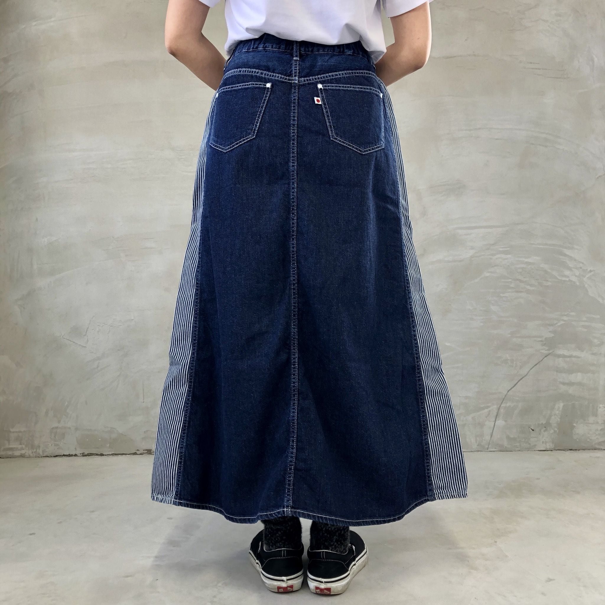 PANEL SKIRT / INDIGO×HICKORY