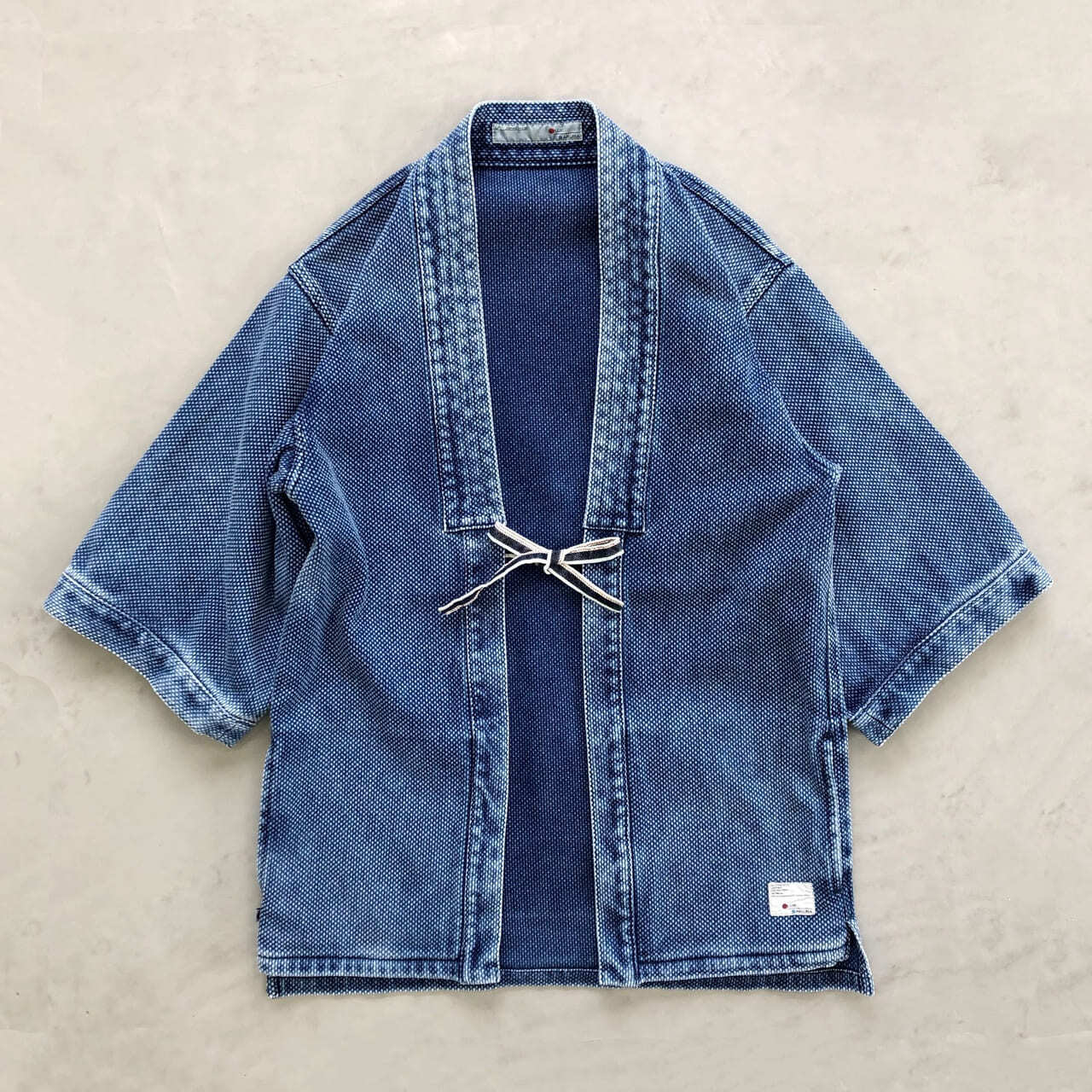 DENTO"" SASHIKO KIMONO JACKET ［SHORT SLEEVE］ / L-INDIGO