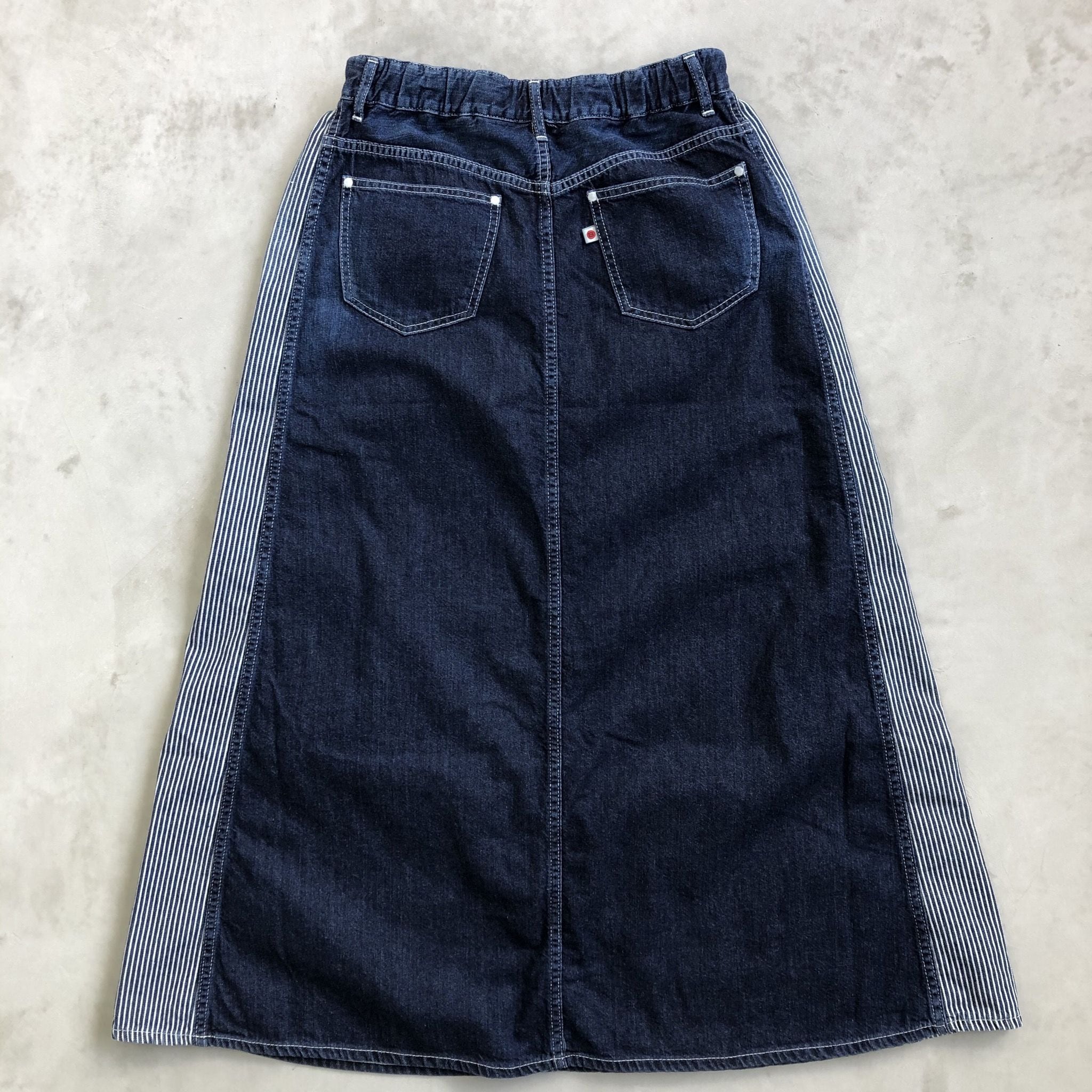 PANEL SKIRT / INDIGO×HICKORY