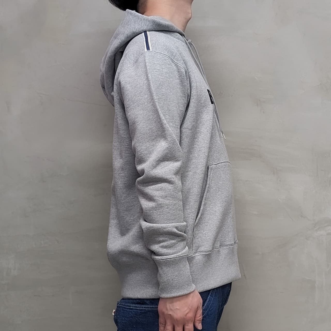 CLASSIC VINTAGE HOODIE ""BLUE SAKURA LOGO"" / GRAY