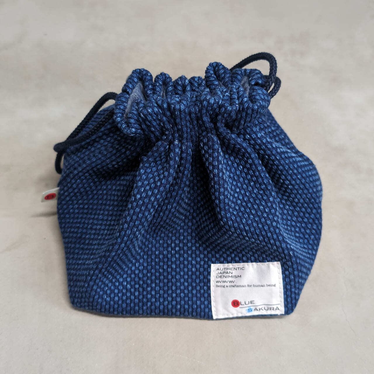 “DENTO” SASHIKO DRAWSTRING BAG