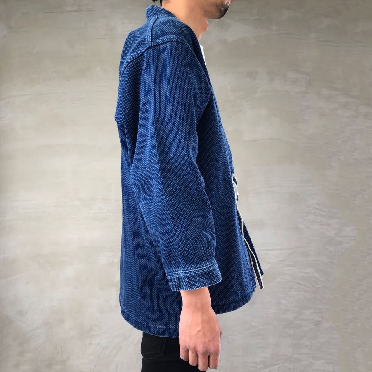 DENTO"" SASHIKO KIMONO JACKET ［LONG SLEEVE］ / INDIGO