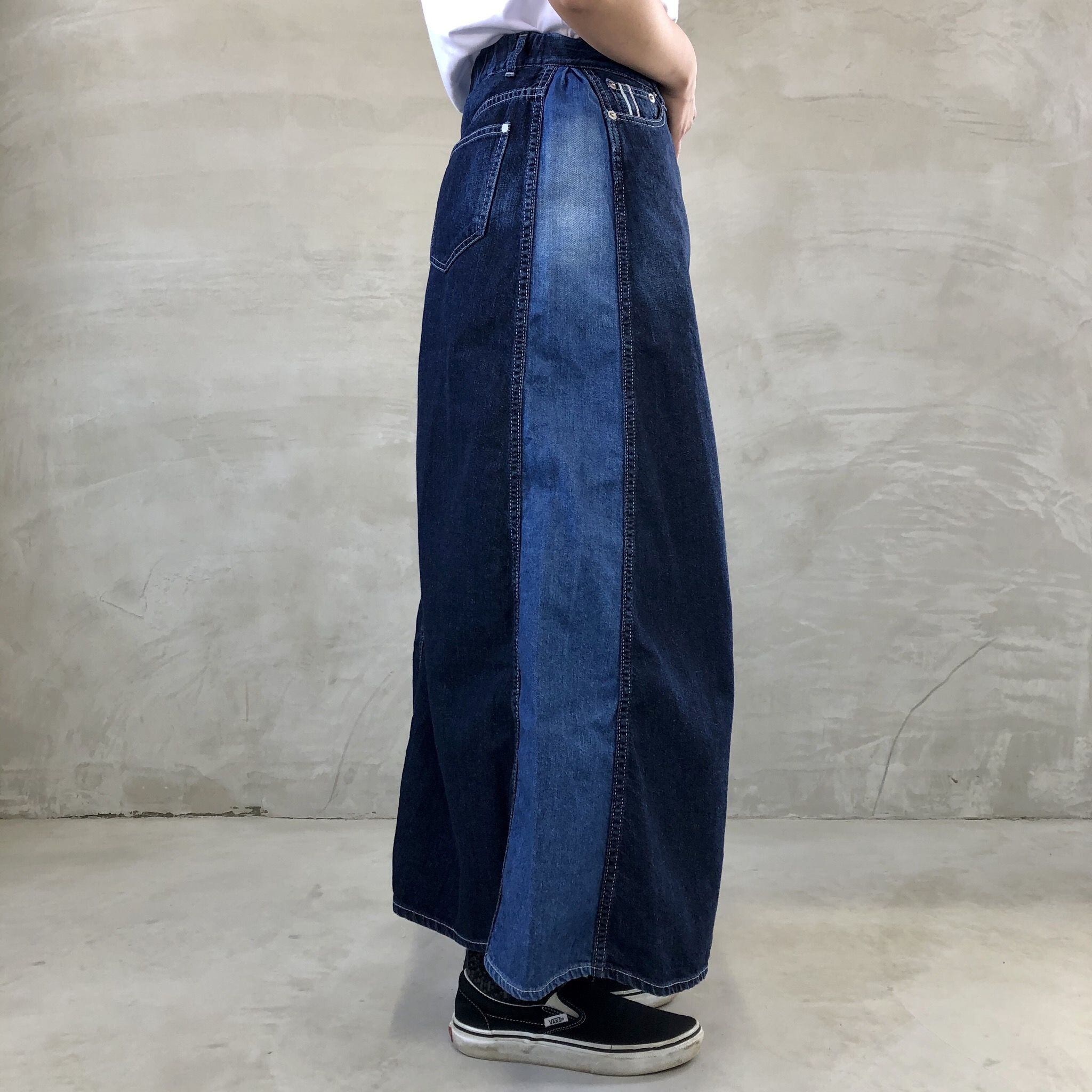 PANEL SKIRT / INDIGO×BLUE