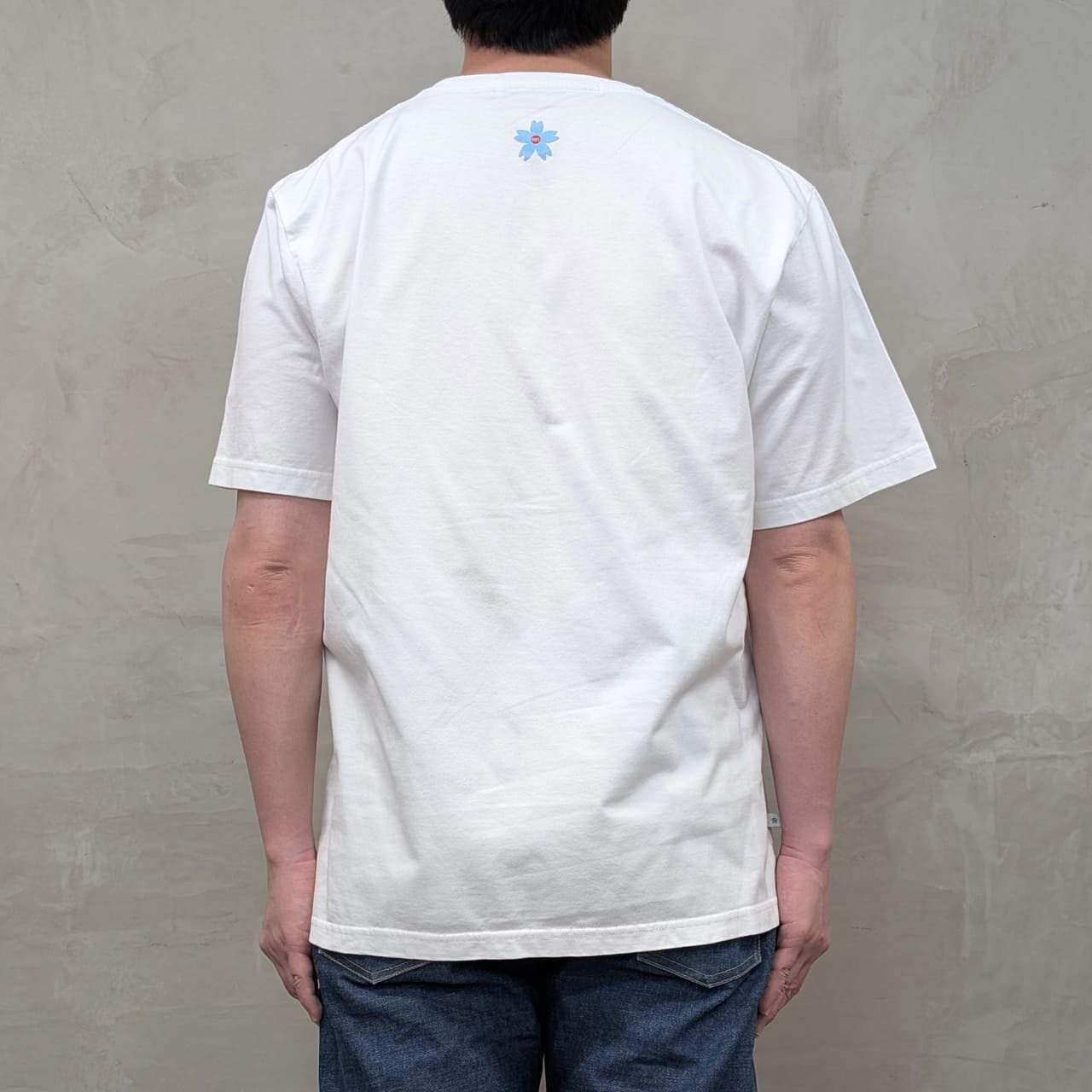 T-SHIRT ［BLUE SAKURA LOGO］ / WHITE×NAVY