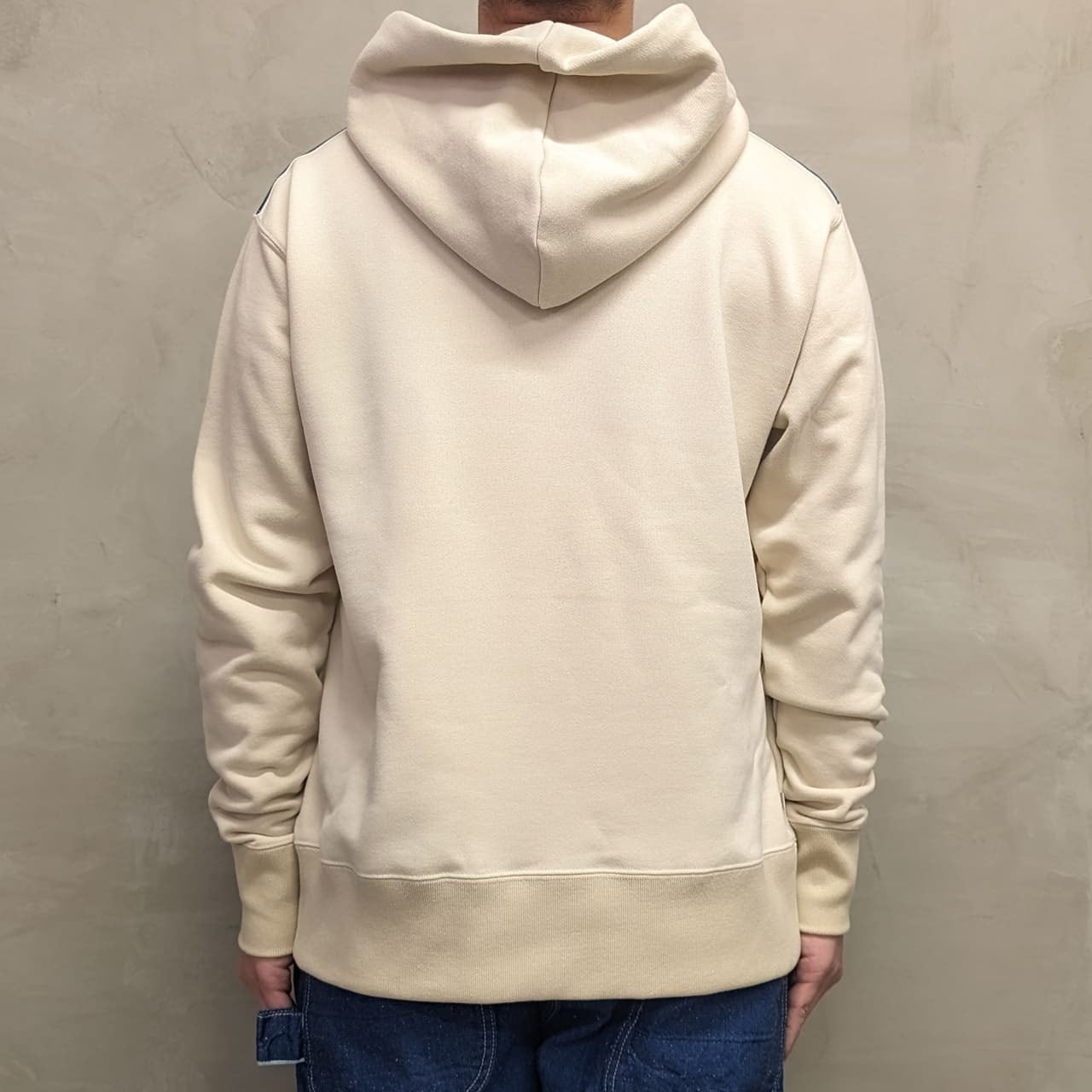 CLASSIC VINTAGE HOODIE ""BLUE SAKURA LOGO"" / BEIGE