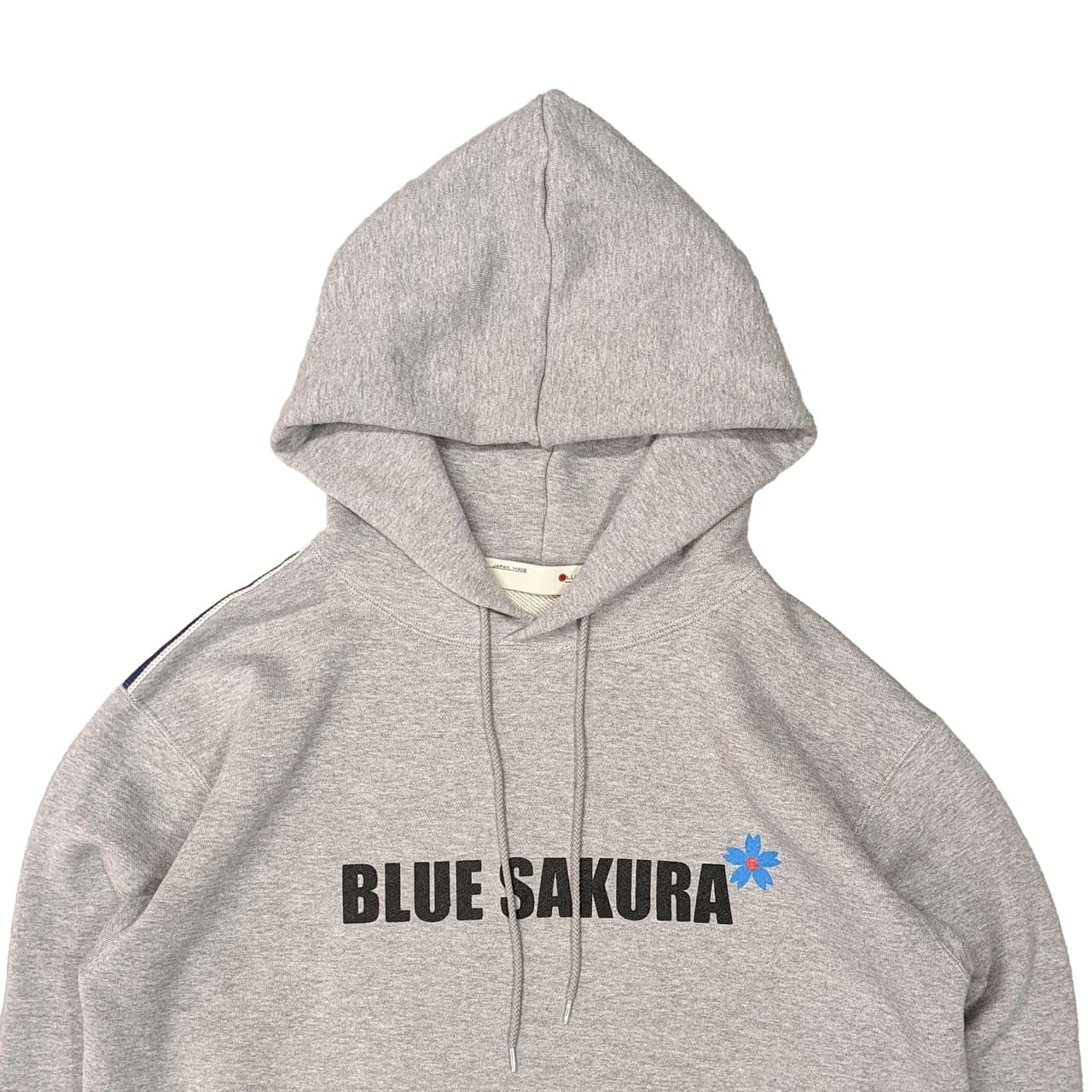 CLASSIC VINTAGE HOODIE ""BLUE SAKURA LOGO"" / GRAY