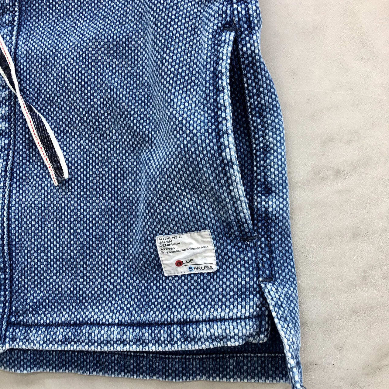 DENTO"" SASHIKO KIMONO JACKET ［SHORT SLEEVE］ / L-INDIGO