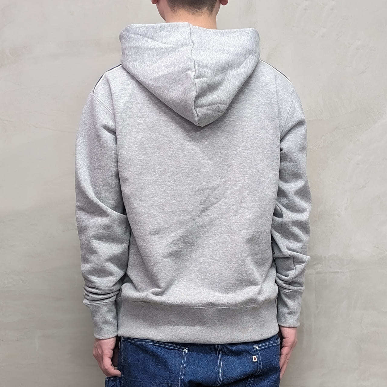 CLASSIC VINTAGE HOODIE ""BLUE SAKURA LOGO"" / GRAY