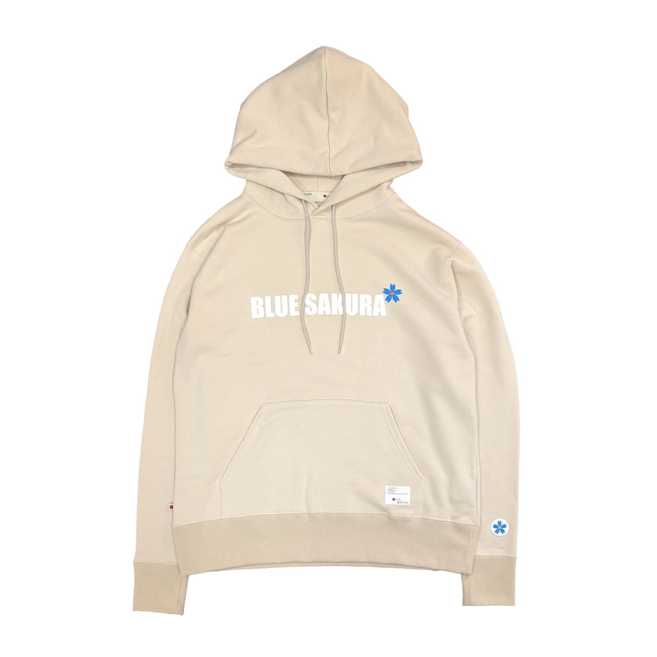 CLASSIC VINTAGE HOODIE ""BLUE SAKURA LOGO"" / BEIGE